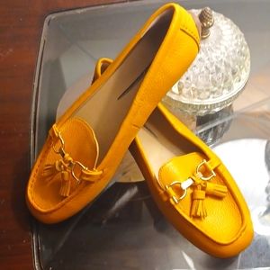 New Talbots Mustard Yellow Leather Loafer